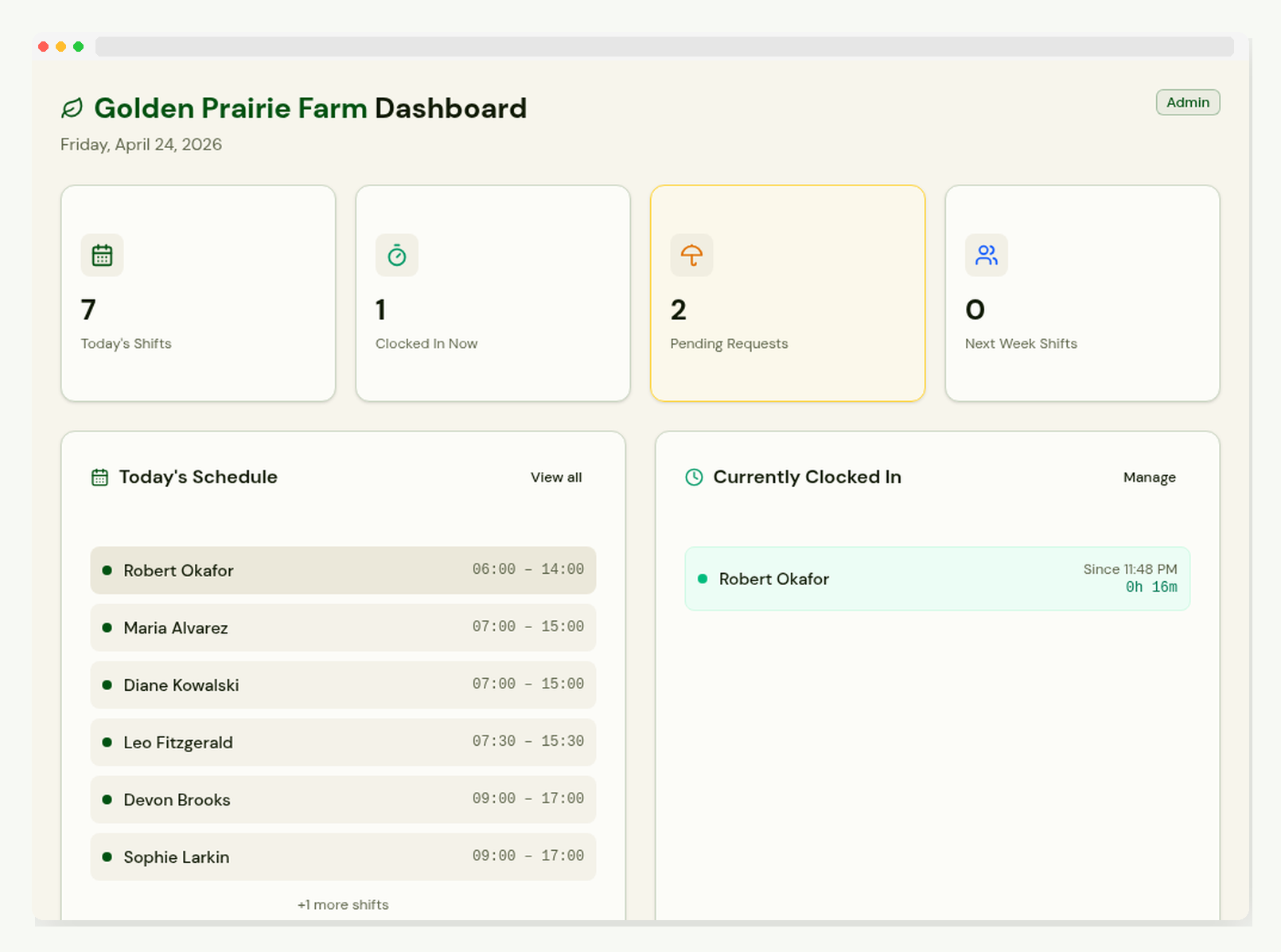 CropCrew dashboard